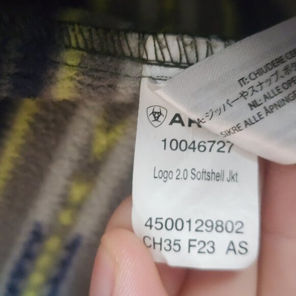 Ariat Logo 2.0 Softshell Jacket Mens 3XL Green Wind Water Resistant Western - Picture 9 of 16